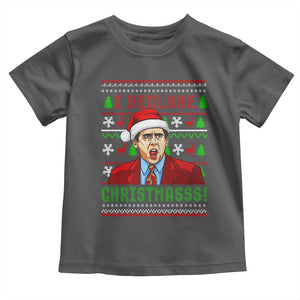 Funny I Declare Christmas Toddler T Shirt Funny Christmas Office Holiday Meme TS11 Dark Heather Print Your Wear