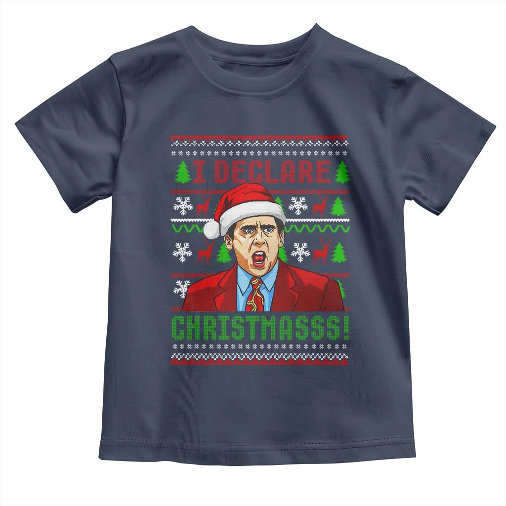 Funny I Declare Christmas Toddler T Shirt Funny Christmas Office Holiday Meme TS11 Navy Print Your Wear