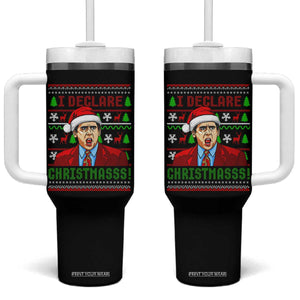 Funny I Declare Christmas Tumbler With Handle Funny Christmas Office Holiday Meme TS11 One Size: 40 oz Black Print Your Wear