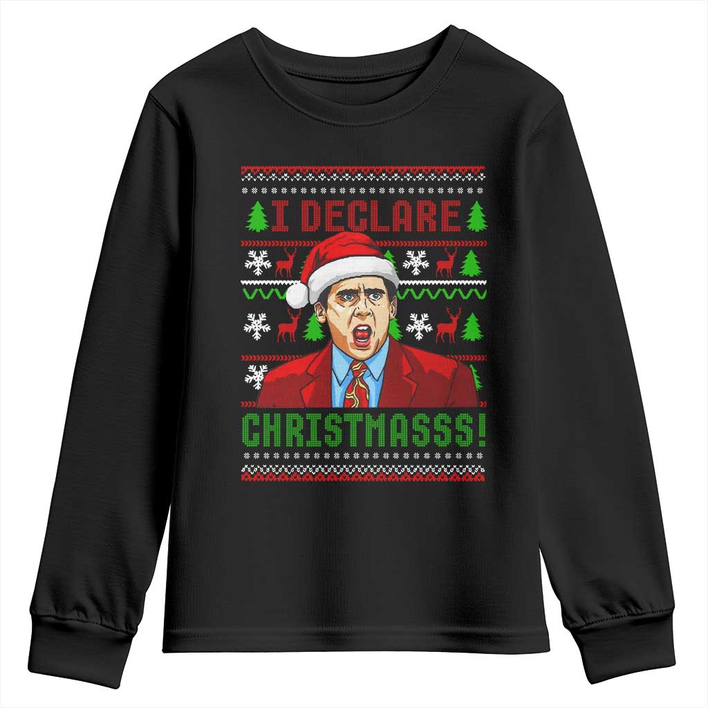 Funny I Declare Christmas Youth Sweatshirt Funny Christmas Office Holiday Meme TS11 Black Print Your Wear