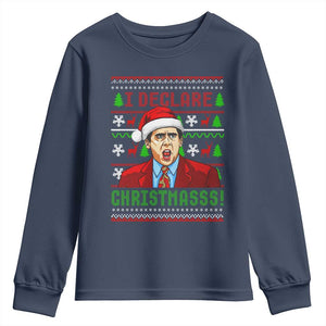 Funny I Declare Christmas Youth Sweatshirt Funny Christmas Office Holiday Meme TS11 Navy Print Your Wear