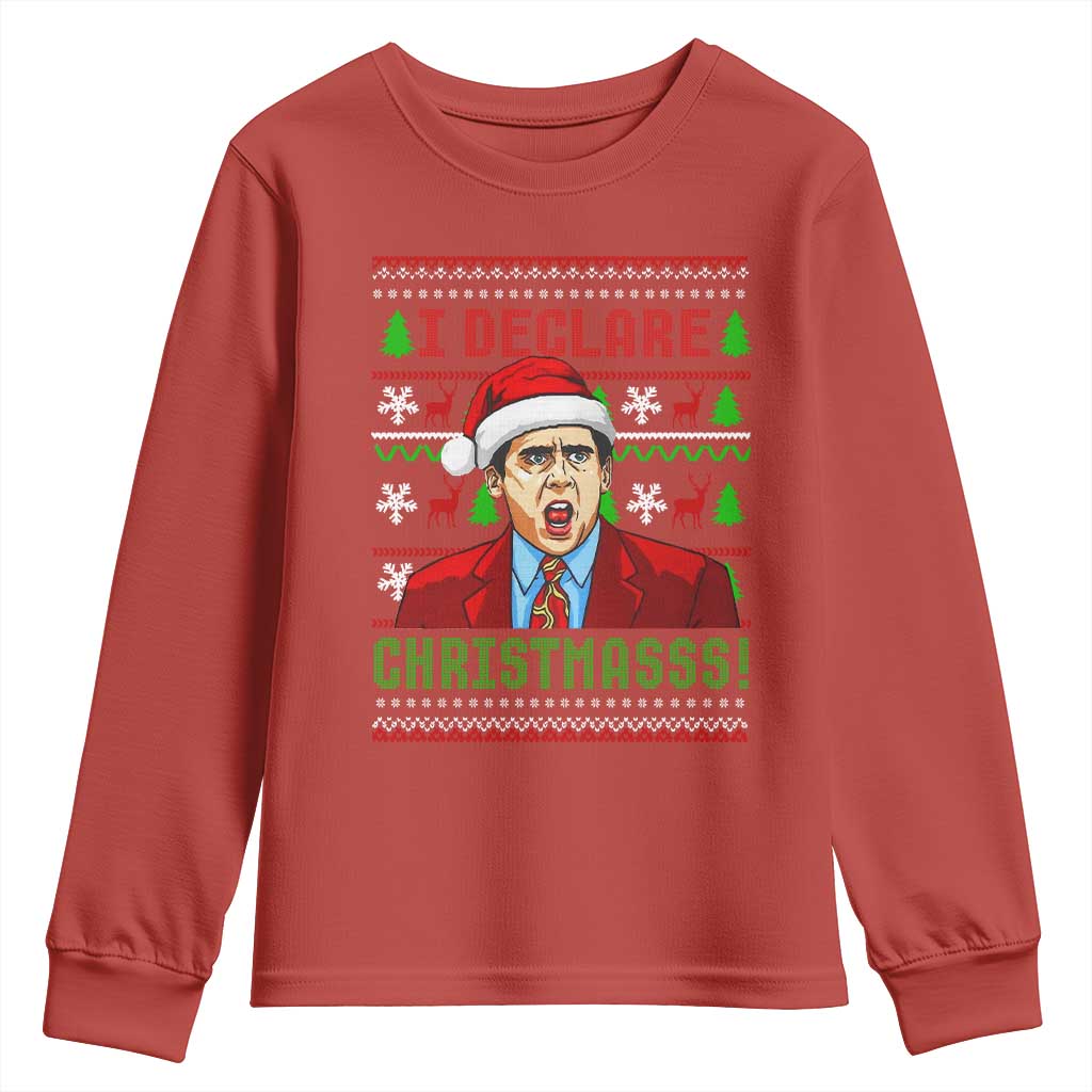 Funny I Declare Christmas Youth Sweatshirt Funny Christmas Office Holiday Meme TS11 Red Print Your Wear