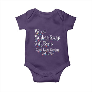 Worst Yankee Swap Gift Ever Good Luck Getting Rid Of Me Baby Onesie Christmas Gift Exchange TS11 Purple Print Your Wear
