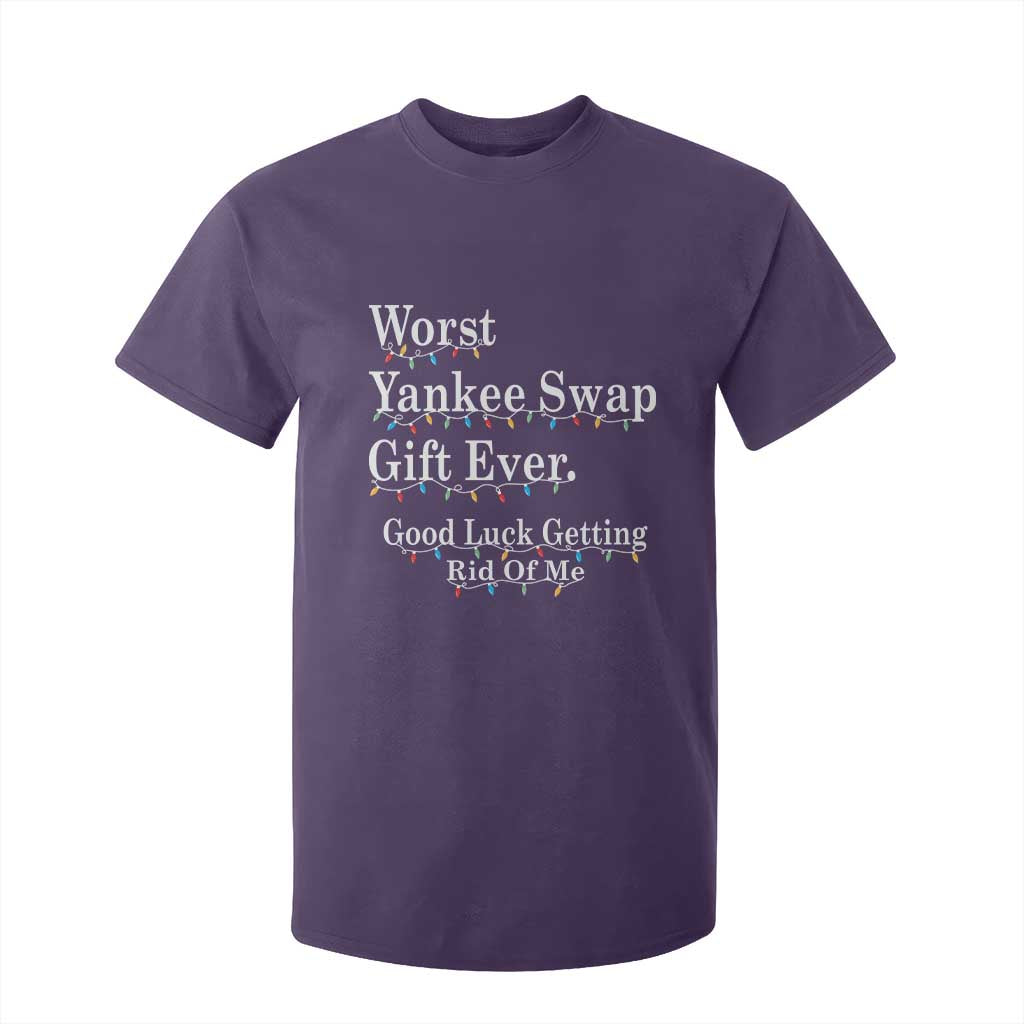 Worst Yankee Swap Gift Ever Good Luck Getting Rid Of Me T Shirt For Kid Christmas Gift Exchange TS11 Purple Print Your Wear