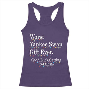 Worst Yankee Swap Gift Ever Good Luck Getting Rid Of Me Racerback Tank Top Christmas Gift Exchange TS11 Purple Print Your Wear