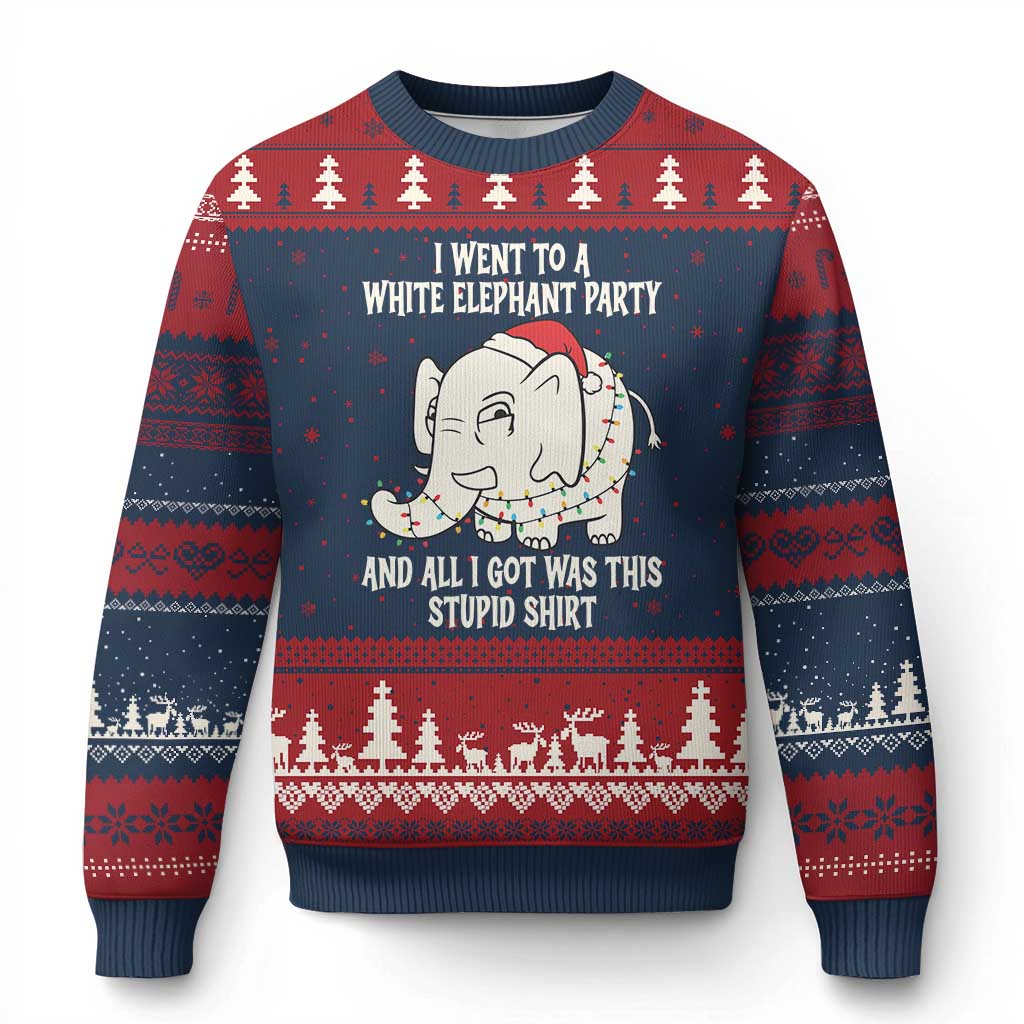 Funny I Went To A White Elephant Party And All I Got Was This Stupid Ugly Christmas Sweater TS11 Navy Red Print Your Wear