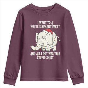 Funny I Went To A White Elephant Party And All I Got Was This Stupid Youth Sweatshirt TS11 Maroon Print Your Wear