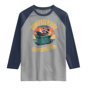 Funny Dumpster Fire Response Team Raglan Shirt Work Humor TS11 Sport Gray Navy Print Your Wear