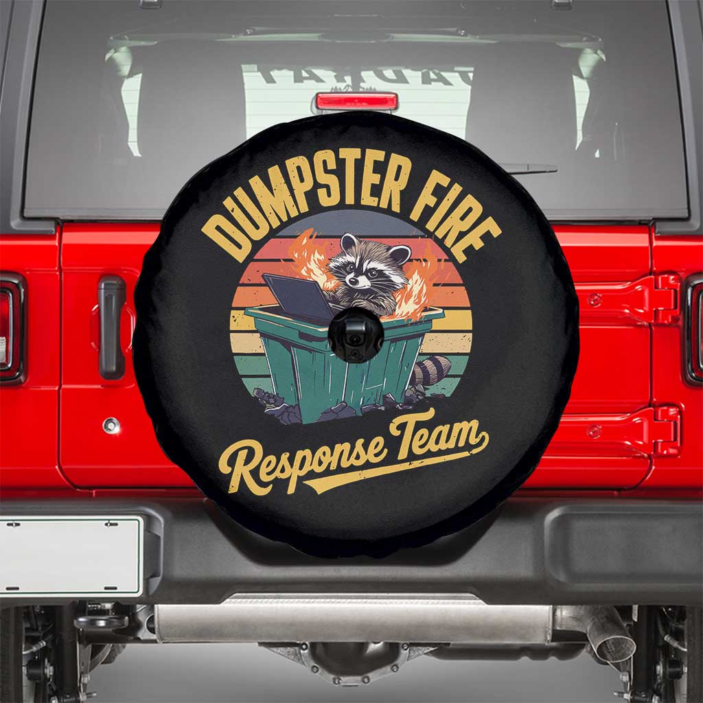 Funny Dumpster Fire Response Team Spare Tire Cover Work Humor TS11 Black Print Your Wear