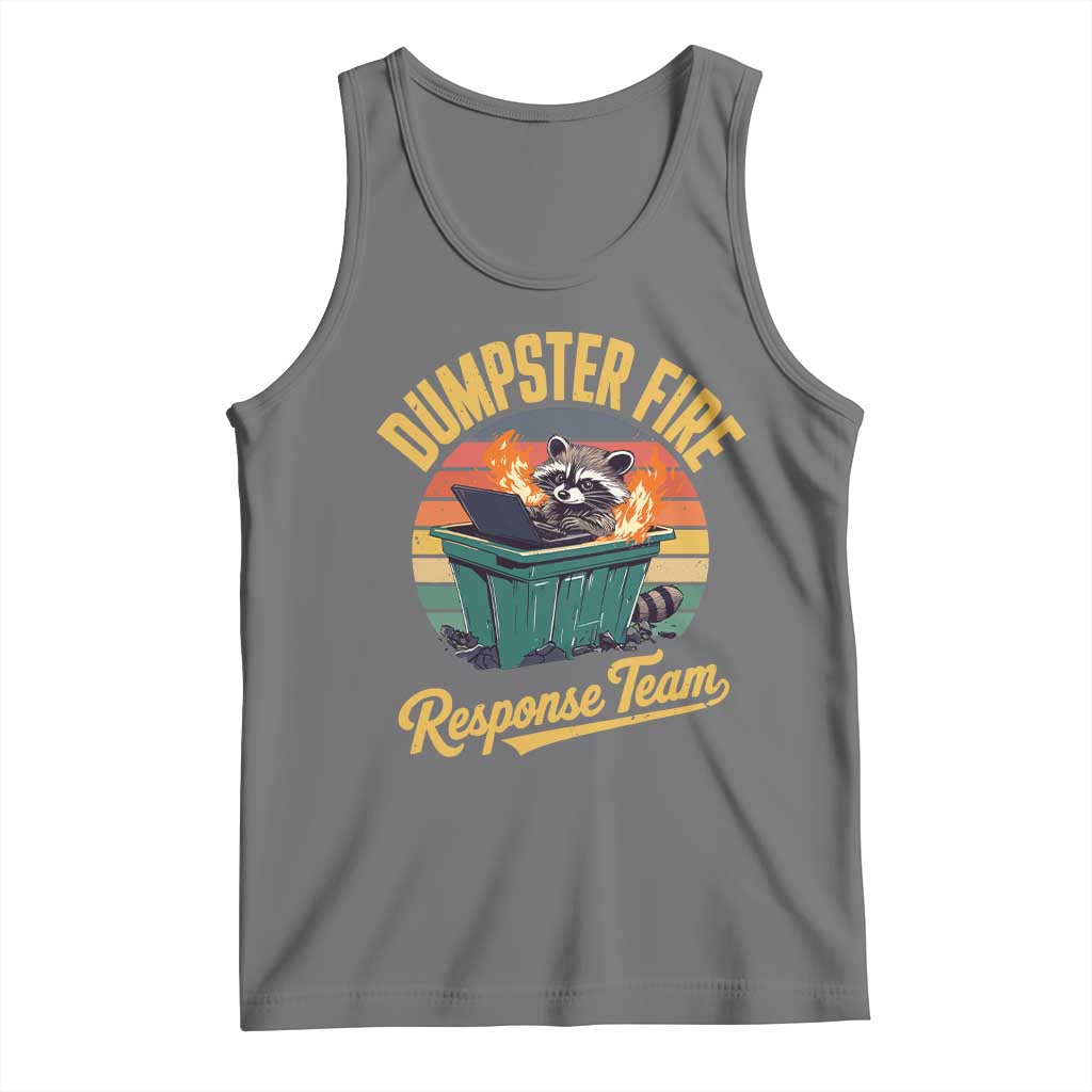 Funny Dumpster Fire Response Team Tank Top Work Humor TS11 Black Heather Print Your Wear
