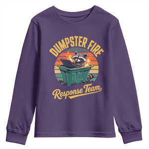 Funny Dumpster Fire Response Team Youth Sweatshirt Work Humor TS11 Purple Print Your Wear