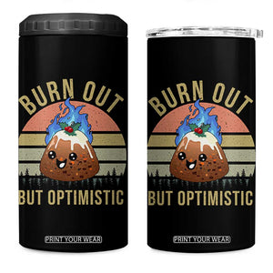Funny Christmas Pudding 4 in 1 Can Cooler Tumbler Burn Out But Optimistic Blue Flame TS11 One Size: 16 oz Black Print Your Wear
