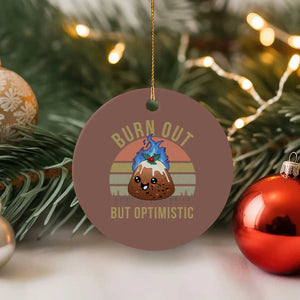Funny Christmas Pudding Ceramic Ornament Burn Out But Optimistic Blue Flame TS11 1pc Mocha Print Your Wear