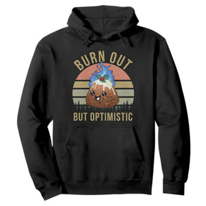 Funny Christmas Pudding Hoodie Burn Out But Optimistic Blue Flame TS11 Black Print Your Wear