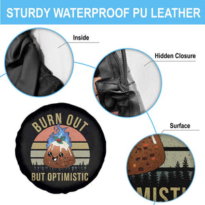 Funny Christmas Pudding Spare Tire Cover Burn Out But Optimistic Blue Flame TS11 Print Your Wear