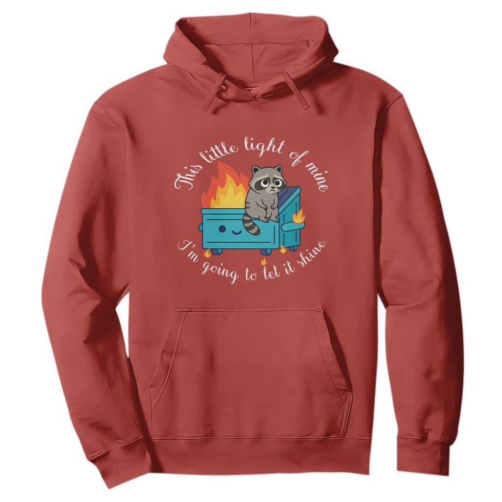 Funny Lil Dumpster Fire Racoon Hoodie This Little Light Of Mine I Am Going To Let It Shine - Print Your Wear