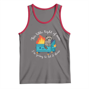 Funny Lil Dumpster Fire Racoon Tank Top This Little Light Of Mine I Am Going To Let It Shine TS11 Deep Heather Red Print Your Wear