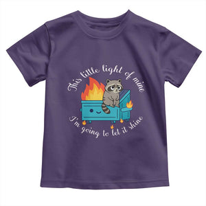Funny Lil Dumpster Fire Racoon Toddler T Shirt This Little Light Of Mine I Am Going To Let It Shine TS11 Purple Print Your Wear