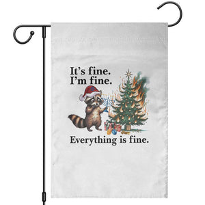 Christmas Hanukkah Racoon Garden Flag Funny Its Fine I Am Fine Everything Is Fine TS11 White Print Your Wear