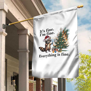Christmas Hanukkah Racoon Garden Flag Funny Its Fine I Am Fine Everything Is Fine TS11 Print Your Wear