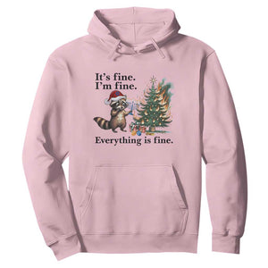 Christmas Hanukkah Racoon Hoodie Funny Its Fine I Am Fine Everything Is Fine TS11 Light Pink Print Your Wear