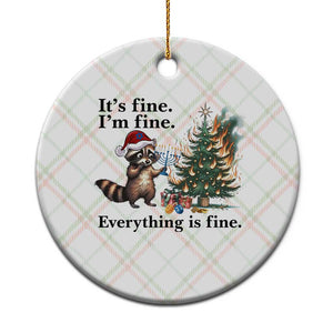Christmas Hanukkah Racoon Ceramic Ornament Funny Its Fine I Am Fine Everything Is Fine TS11 1pc Christmas Plaid Print Your Wear