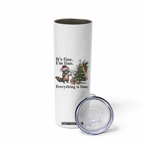 Christmas Hanukkah Racoon Skinny Tumbler Funny Its Fine I Am Fine Everything Is Fine TS11 Print Your Wear