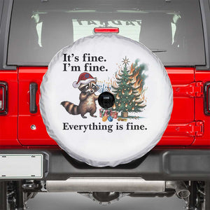 Christmas Hanukkah Racoon Spare Tire Cover Funny Its Fine I Am Fine Everything Is Fine TS11 White Print Your Wear