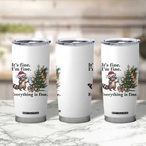 Christmas Hanukkah Racoon Tumbler Cup Funny Its Fine I Am Fine Everything Is Fine TS11 Print Your Wear