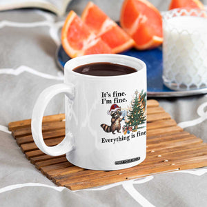 Christmas Hanukkah Racoon Coffee Mug Funny Its Fine I Am Fine Everything Is Fine TS11 Print Your Wear