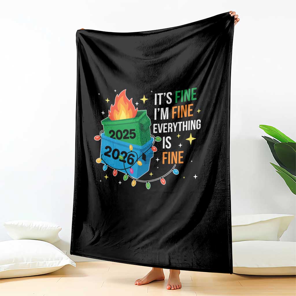 Dumpster Fire Christmas Throw Blanket Funny It's Fine I'm Fine Everything Is Fine TS11 Print Your Wear