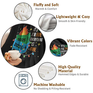 Dumpster Fire Christmas Throw Blanket Funny It's Fine I'm Fine Everything Is Fine TS11 Print Your Wear