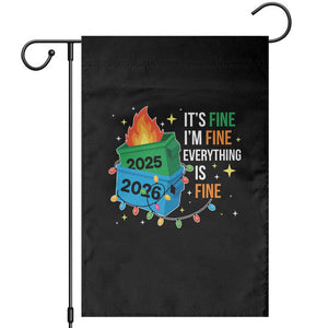 Dumpster Fire Christmas Garden Flag Funny It's Fine I'm Fine Everything Is Fine TS11 Black Print Your Wear