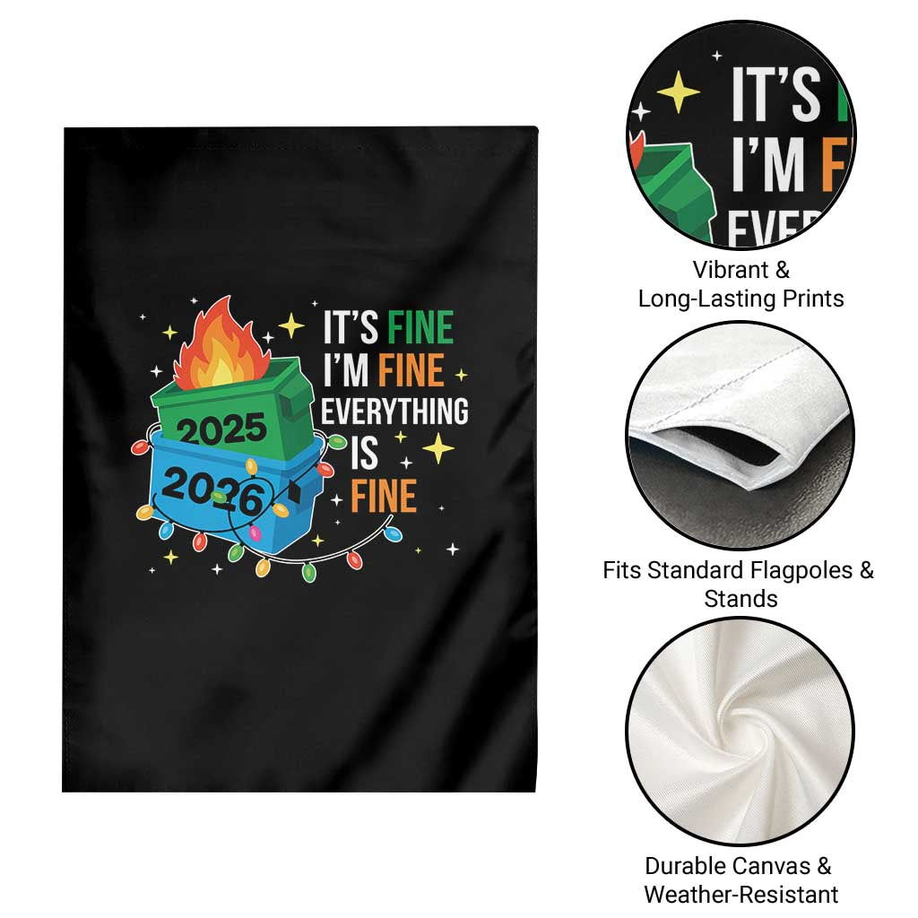 Dumpster Fire Christmas Garden Flag Funny It's Fine I'm Fine Everything Is Fine TS11 Print Your Wear