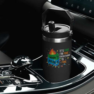 Dumpster Fire Christmas Flip Straw Tumbler Funny It's Fine I'm Fine Everything Is Fine TS11 Print Your Wear