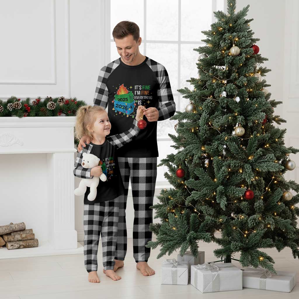 Dumpster Fire Christmas Plaid Pajama Set Funny It's Fine I'm Fine Everything Is Fine TS11 White Plaid Print Your Wear