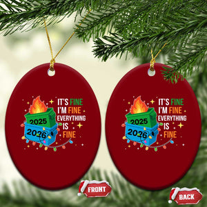 Dumpster Fire Christmas Ceramic Ornament Funny It's Fine I'm Fine Everything Is Fine TS11 Print Your Wear