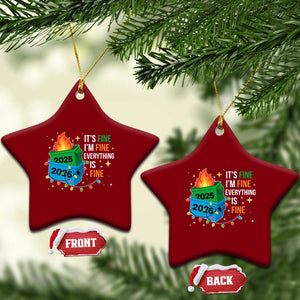 Dumpster Fire Christmas Ceramic Ornament Funny It's Fine I'm Fine Everything Is Fine TS11 Print Your Wear