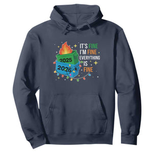Dumpster Fire Christmas Hoodie Funny It's Fine I'm Fine Everything Is Fine TS11 Navy Print Your Wear
