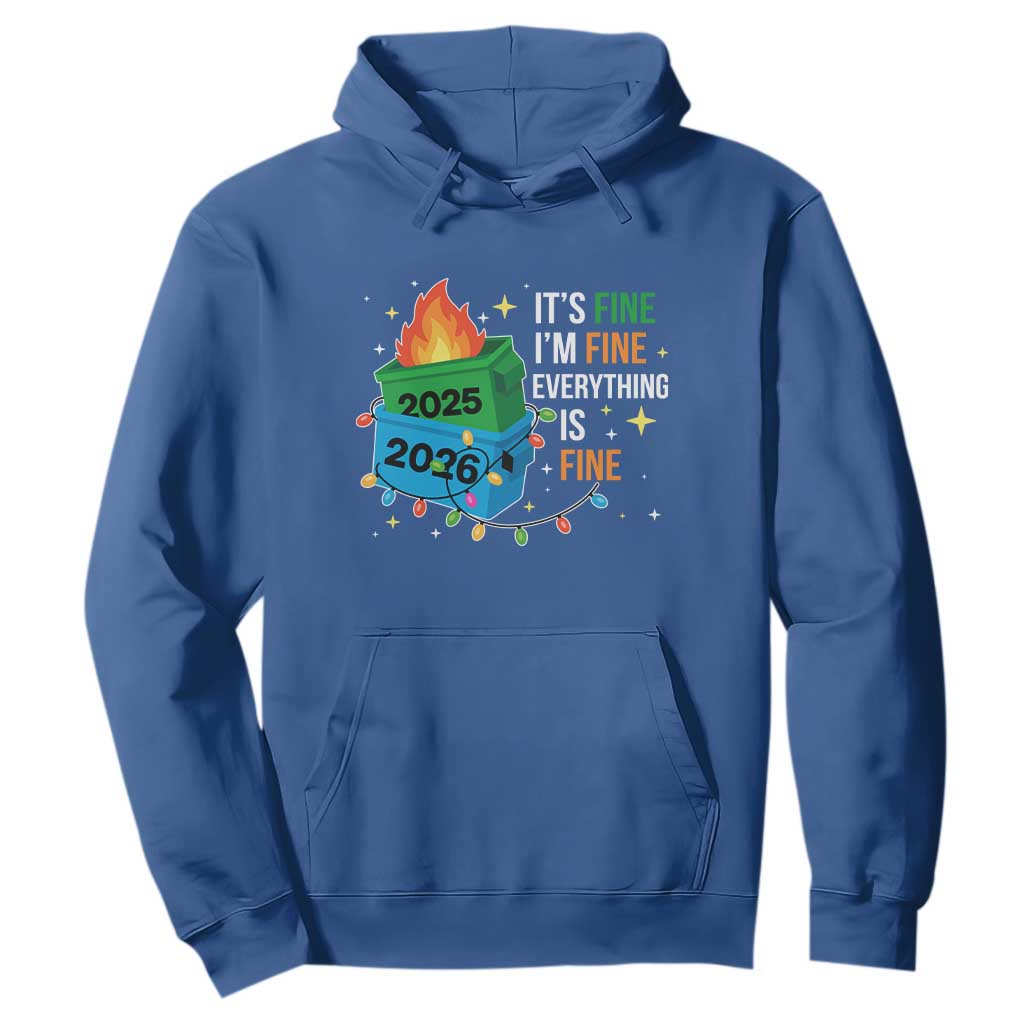 Dumpster Fire Christmas Hoodie Funny It's Fine I'm Fine Everything Is Fine - Print Your Wear