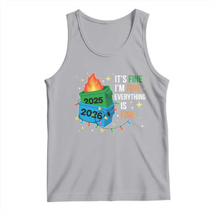 Dumpster Fire Christmas Tank Top Funny It's Fine I'm Fine Everything Is Fine TS11 Athletic Heather Print Your Wear