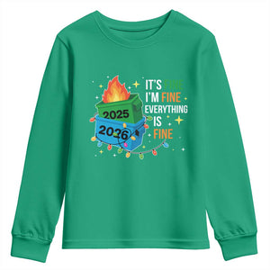 Dumpster Fire Christmas Youth Sweatshirt Funny It's Fine I'm Fine Everything Is Fine TS11 Irish Green Print Your Wear