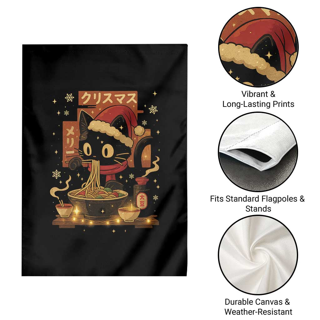 Funny Christmas Cat Ramen Garden Flag Xmas Japanese Kawaii Anime Cat TS11 Print Your Wear