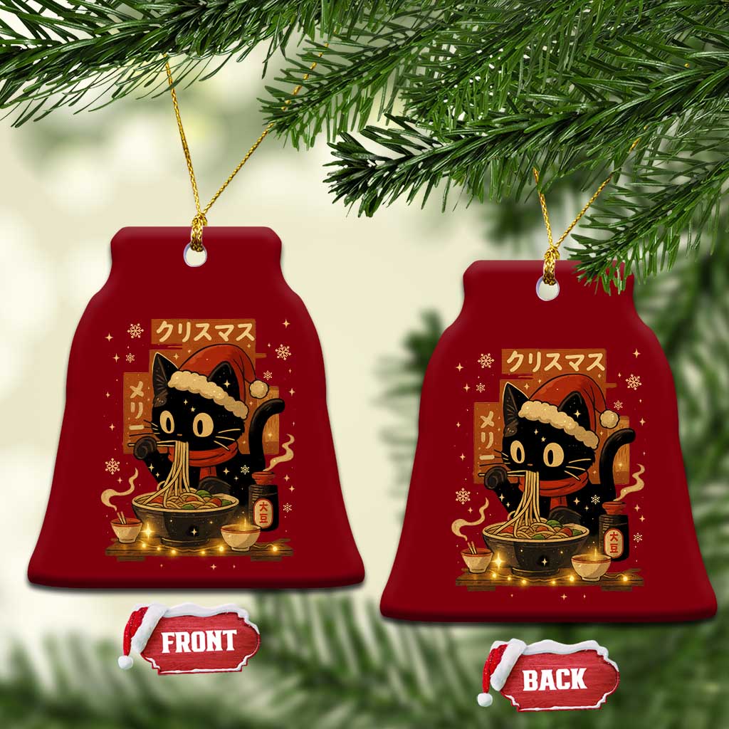 Funny Christmas Cat Ramen Ceramic Ornament Xmas Japanese Kawaii Anime Cat TS11 Print Your Wear