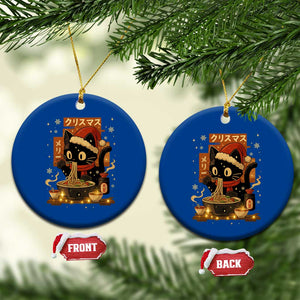 Funny Christmas Cat Ramen Ceramic Ornament Xmas Japanese Kawaii Anime Cat TS11 1pc Blue Print Your Wear