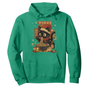 Funny Christmas Cat Ramen Hoodie Xmas Japanese Kawaii Anime Cat TS11 Irish Green Print Your Wear