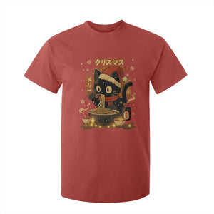 Funny Christmas Cat Ramen T Shirt For Kid Xmas Japanese Kawaii Anime Cat TS11 Red Print Your Wear