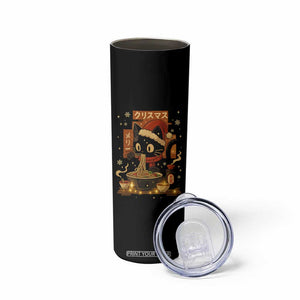 Funny Christmas Cat Ramen Skinny Tumbler Xmas Japanese Kawaii Anime Cat TS11 Print Your Wear