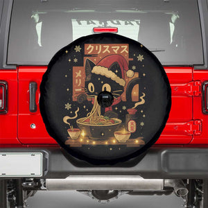 Funny Christmas Cat Ramen Spare Tire Cover Xmas Japanese Kawaii Anime Cat TS11 Black Print Your Wear