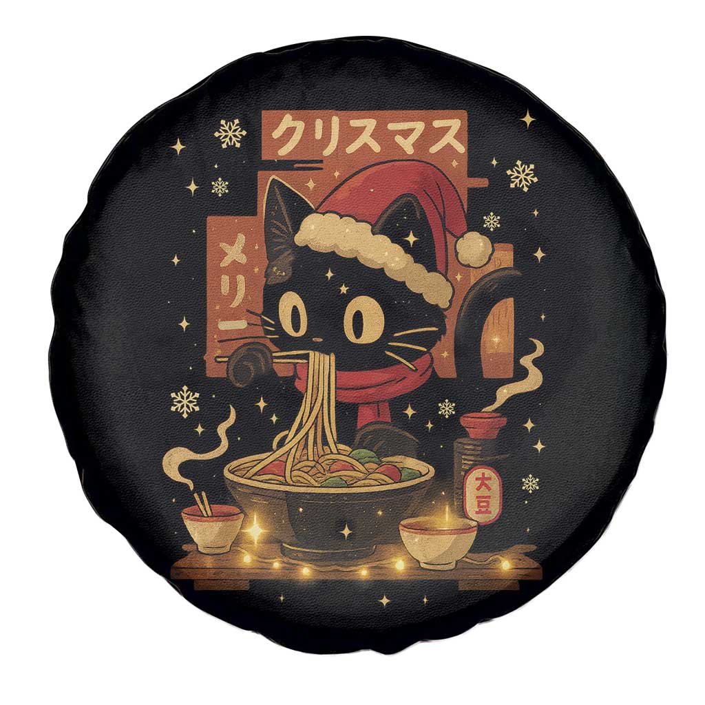 Funny Christmas Cat Ramen Spare Tire Cover Xmas Japanese Kawaii Anime Cat TS11 Print Your Wear